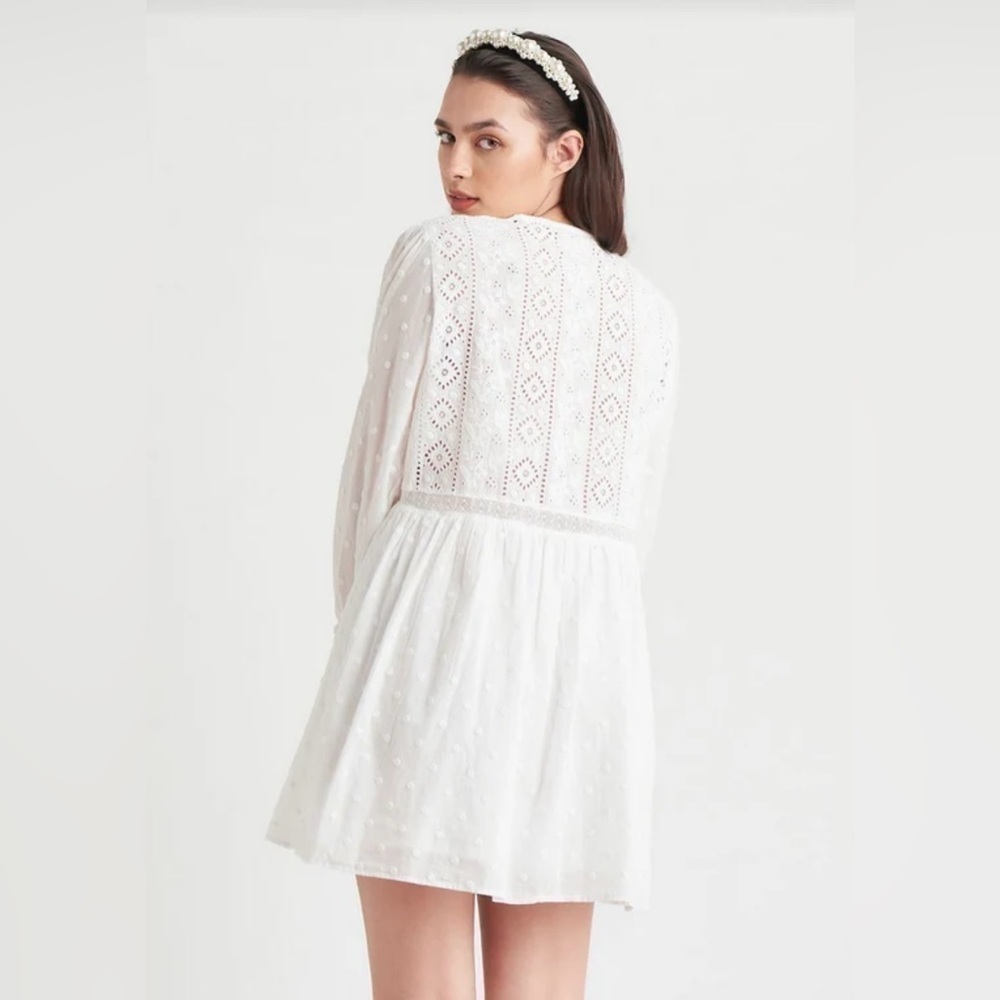Black Tape_ White Eyelet Mini Dress - Picture 2 of 12